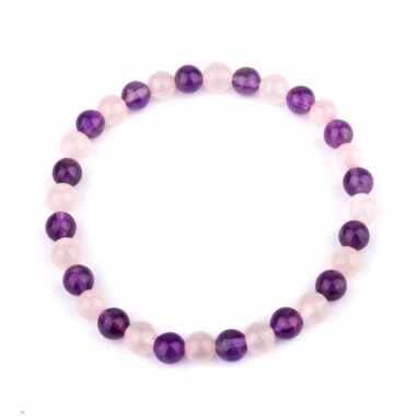 Achtsamkeit & Liebe – Edelstein Kugel Armband Ø 6 mm flexibel und dehnbar Edelsteine Heilsteine bei Wunderstein24