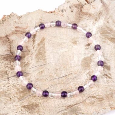 Klarheit & Herzenskraft – Edelstein Kugel Armband Ø 4,5 mm flexibel und dehnbar Edelsteine Heilsteine bei Wunderstein24