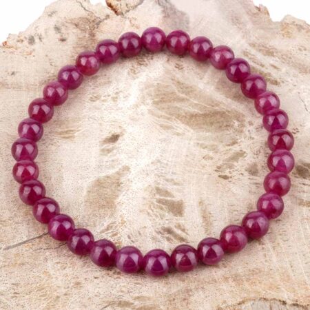 Rubin Ø ca. 6 mm Kugel Armband flexibel und dehnbar in bester Qualität und Farbe Edelsteine Heilsteine bei Wunderstein24
