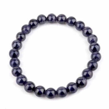 Saphir Ø 8 mm Kugel Edelstein Armband flexibel und dehnbar Edelsteine Heilsteine bei Wunderstein24