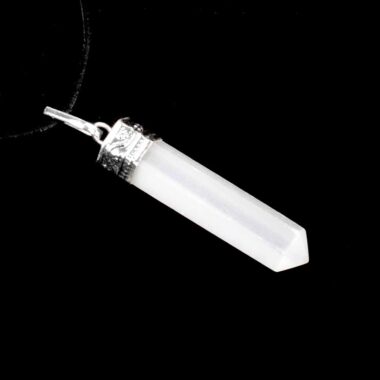 Selenit Anhänger Spitze mit silberner Kappe & Öse Edelsteine Heilsteine bei Wunderstein24 Selenit Anhänger Spitze mit silberner Kappe & Öse Edelsteine Heilsteine bei Wunderstein24