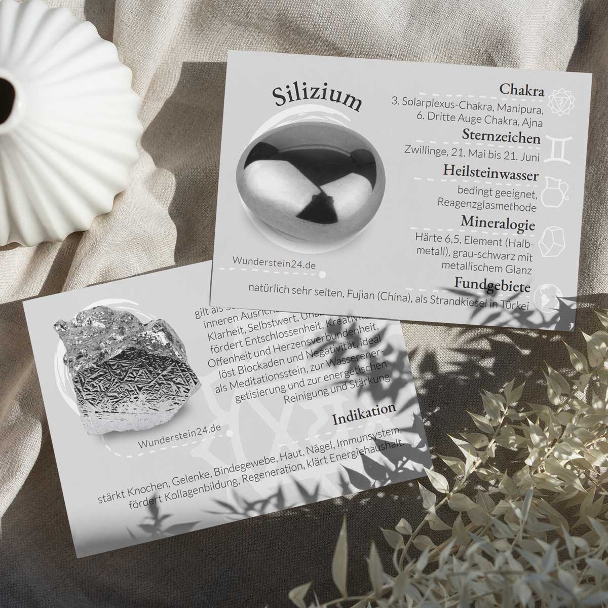 Silizium Mineralien Bestimmungskärtchen Sammelkarte Edelsteine Heilsteine bei Wunderstein24 Silizium Mineralien Bestimmungskärtchen Sammelkarte Edelsteine Heilsteine bei Wunderstein24