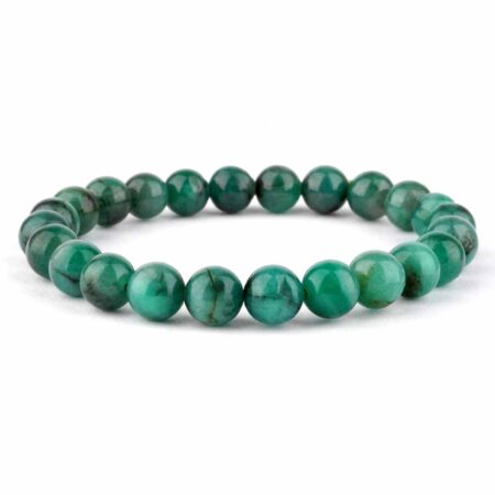 Smaragd Ø ca. 8 mm Kugel | Perlen Armband flexibel und dehnbar Edelsteine Heilsteine bei Wunderstein24