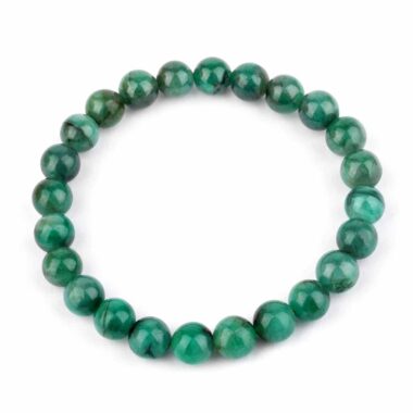 Smaragd Ø ca. 8 mm Kugel | Perlen Armband flexibel und dehnbar Edelsteine Heilsteine bei Wunderstein24