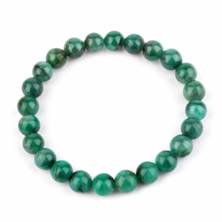 Smaragd Ø ca. 8 mm Kugel | Perlen Armband flexibel und dehnbar Edelsteine Heilsteine bei Wunderstein24