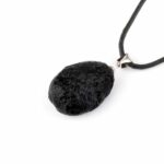 Tektit | Glasmeteorit Anhänger mit silberner Öse Edelsteine Heilsteine bei Wunderstein24