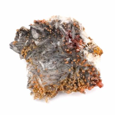 Vanadinit | Baryt Stufe Natur Ø 93 mm in bester Farbe und Struktur Edelsteine Heilsteine bei Wunderstein24
