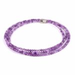 Selected Edition – Verwandelbares Amethyst Perlen Edelstein Armband & Kette facettiert mit Magnetverschluss Edelsteine Heilsteine bei Wunderstein24
