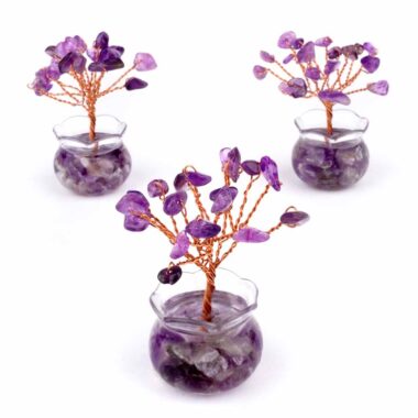 Amethyst Edelsteinbäumchen | Lebensbaum im Töpfchen Höhe ca. 60 mm Edelsteine Heilsteine bei Wunderstein24