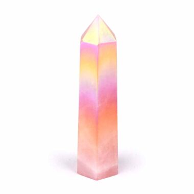 Aqua Angel Aura Rosenquarz Spitze Höhe 88 mm poliert in bester Farbe Edelsteine Heilsteine bei Wunderstein24