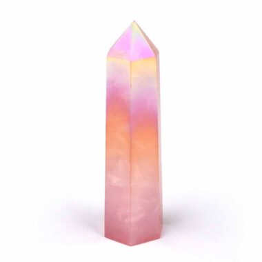 Aqua Angel Aura Rosenquarz Spitze Höhe 86 mm poliert in bester Farbe Edelsteine Heilsteine bei Wunderstein24