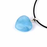 Aquamarin | Beryll Herz Anhänger mit 925 Sterling-Silber Öse beste Farbe und Qualität Edelsteine Heilsteine bei Wunderstein24