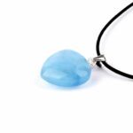 Aquamarin | Beryll Herz Anhänger mit 925 Sterling-Silber Öse beste Farbe und Qualität Edelsteine Heilsteine bei Wunderstein24