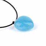 Aquamarin | Beryll Herz Anhänger Länge 26,5 mm mit 925 Sterling Silber Öse beste Farbe und Qualität Edelsteine Heilsteine bei Wunderstein24