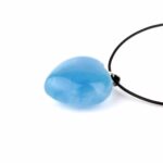 Aquamarin | Beryll Herz Anhänger Länge 30 mm mit 925 Sterling Silber Öse beste Farbe und Qualität Edelsteine Heilsteine bei Wunderstein24