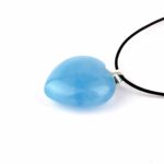 Aquamarin | Beryll Herz Anhänger Länge 29 mm mit 925 Sterling Silber Öse beste Farbe und Qualität Edelsteine Heilsteine bei Wunderstein24