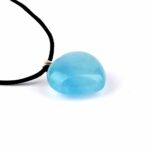 Aquamarin | Beryll Herz Anhänger Länge 29 mm mit 925 Sterling Silber Öse beste Farbe und Qualität Edelsteine Heilsteine bei Wunderstein24