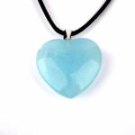 Aquamarin | Beryll Herz Anhänger Länge 30 mm mit 925 Sterling Silber Öse beste Farbe und Qualität Edelsteine Heilsteine bei Wunderstein24