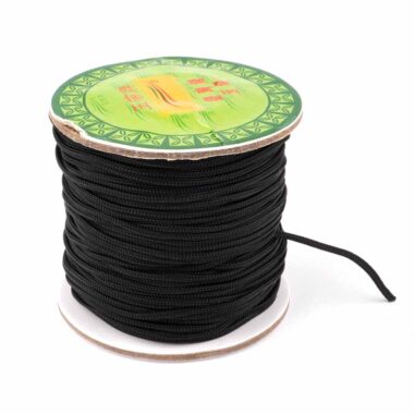 50 Meter geflochtenes Baumwollband schwarz Ø 1,5 mm Edelsteine Heilsteine bei Wunderstein24