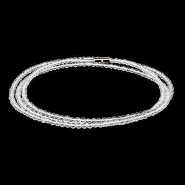 Selected Edition – Verwandelbares Bergkristall Perlen Edelstein Armband & Kette facettiert mit Magnetverschluss Edelsteine Heilsteine bei Wunderstein24