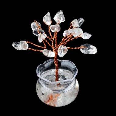 Bergkristall Edelsteinbäumchen | Lebensbaum im Töpfchen Höhe ca. 60 mm Edelsteine Heilsteine bei Wunderstein24