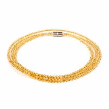 Selected Edition – Verwandelbares Natur Citrin Perlen Edelstein Armband & Kette facettiert mit Magnetverschluss Edelsteine Heilsteine bei Wunderstein24