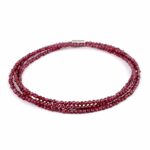 Selected Edition – Verwandelbares Granat Perlen Edelstein Armband & Kette facettiert mit Magnetverschluss Edelsteine Heilsteine bei Wunderstein24