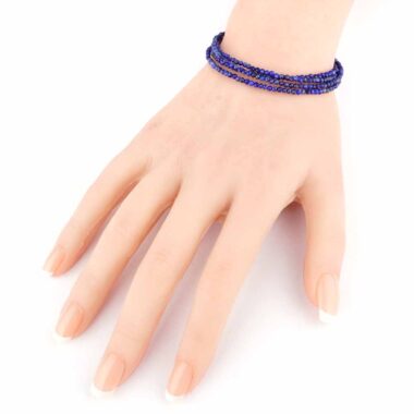 Selected Edition – Verwandelbares Lapislazuli Perlen Edelstein Armband & Kette facettiert mit Magnetverschluss Edelsteine Heilsteine bei Wunderstein24