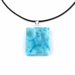 Larimar Cabochon Anhänger Länge 30 mm mit 925 Sterling-Silberöse in bester Qualität und Farbe Edelsteine Heilsteine bei Wunderstein24