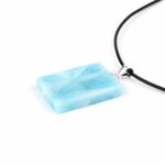 Larimar Cabochon Anhänger Länge 30 mm mit 925 Sterling-Silberöse in bester Qualität und Farbe Edelsteine Heilsteine bei Wunderstein24