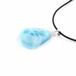 Larimar Cabochon Anhänger Länge 29 mm mit 925 Sterling-Silberöse in bester Qualität und Farbe Edelsteine Heilsteine bei Wunderstein24