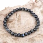 Larvikit Ø 6,8 mm Kugel | Perlen Armband flexibel und dehnbar Edelsteine Heilsteine bei Wunderstein24