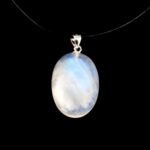 Larimar Cabochon Tropfen Anhänger Länge 48 mm mit 925 Sterling-Silberöse in bester Qualität und Farbe Edelsteine Heilsteine bei Wunderstein24