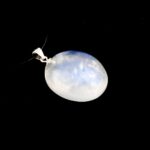 Regenbogen Mondstein Cabochon Anhänger Länge 30 mm mit 925 Sterling-Silberöse beste Qualität & Farbe Edelsteine Heilsteine bei Wunderstein24