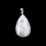 Regenbogen Mondstein Cabochon Anhänger Länge 30 mm mit 925 Sterling-Silberöse beste Qualität & Farbe Edelsteine Heilsteine bei Wunderstein24