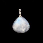 Regenbogen Mondstein Cabochon Anhänger Länge 36 mm mit 925 Sterling-Silberöse beste Qualität & Farbe Edelsteine Heilsteine bei Wunderstein24