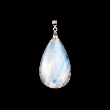 Regenbogen Mondstein Cabochon Anhänger Länge 47 mm mit 925 Sterling-Silberöse beste Qualität & Farbe Edelsteine Heilsteine bei Wunderstein24