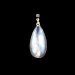 Regenbogen Mondstein Cabochon Anhänger Länge 47 mm mit 925 Sterling-Silberöse beste Qualität & Farbe Edelsteine Heilsteine bei Wunderstein24