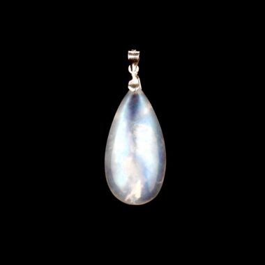 Regenbogen Mondstein Cabochon Anhänger Länge 44 mm mit 925 Sterling-Silberöse beste Qualität & Farbe Edelsteine Heilsteine bei Wunderstein24