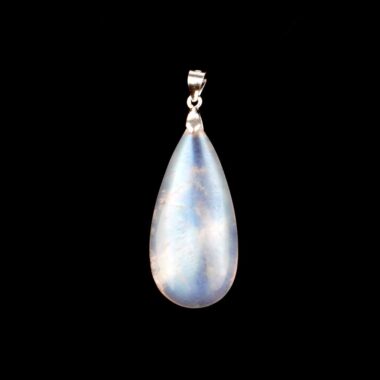 Regenbogen Mondstein Cabochon Anhänger Länge 47 mm mit 925 Sterling-Silberöse beste Qualität & Farbe Edelsteine Heilsteine bei Wunderstein24