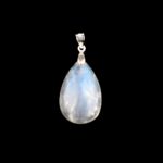 Regenbogen Mondstein Cabochon Anhänger Länge 39 mm mit 925 Sterling-Silberöse beste Qualität & Farbe Edelsteine Heilsteine bei Wunderstein24