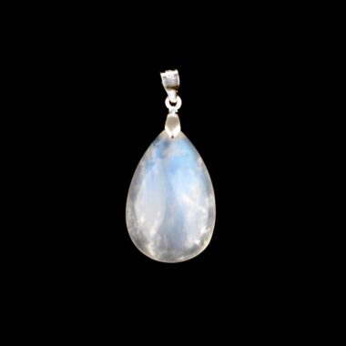 Regenbogen Mondstein Cabochon Anhänger Länge 36 mm mit 925 Sterling-Silberöse beste Qualität & Farbe Edelsteine Heilsteine bei Wunderstein24