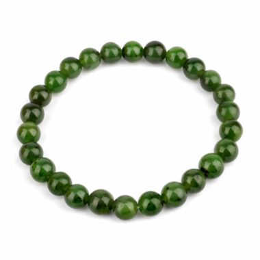 Nephrit Jade Ø 8 mm Kugel Perlen Edelstein Armband flexibel und dehnbar beste Qualität Edelsteine Heilsteine bei Wunderstein24