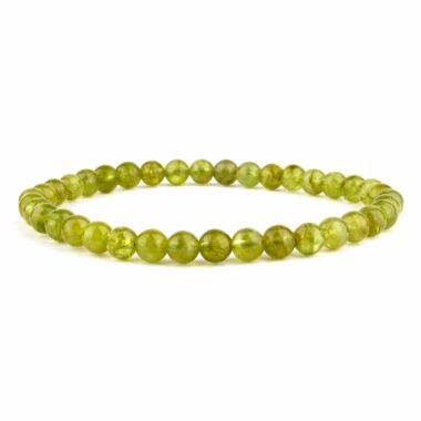 Olivin | Peridot Ø 5,5 mm Kugel | Perlen Armband flexibel und dehnbar Edelsteine Heilsteine bei Wunderstein24