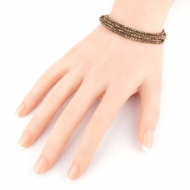 Selected Edition – Verwandelbares Pyrit Perlen Edelstein Armband & Kette facettiert mit Magnetverschluss Edelsteine Heilsteine bei Wunderstein24