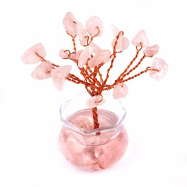 Rosenquarz Edelsteinbäumchen | Lebensbaum im Töpfchen Höhe ca. 60 mm Edelsteine Heilsteine bei Wunderstein24