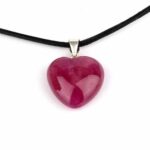 Rubin Herz Anhänger Höhe 23 mm & 925 Sterling-Silber beste Qualität und Farbe Edelsteine Heilsteine bei Wunderstein24