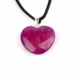 Rubin Herz Anhänger Höhe 27 mm & 925 Sterling-Silber beste Qualität und Farbe Edelsteine Heilsteine bei Wunderstein24
