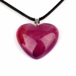 Rubin Herz Anhänger Höhe 27 mm & 925 Sterling-Silber beste Qualität und Farbe Edelsteine Heilsteine bei Wunderstein24