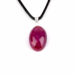 Rubin Cabochon Anhänger Höhe 26 mm & 925 Sterling-Silber beste Qualität und Farbe Edelsteine Heilsteine bei Wunderstein24